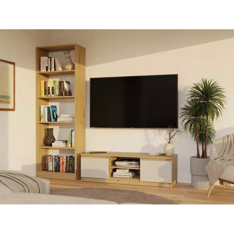 Mueble de TV MALWA 120, roble Artisan/cashmere