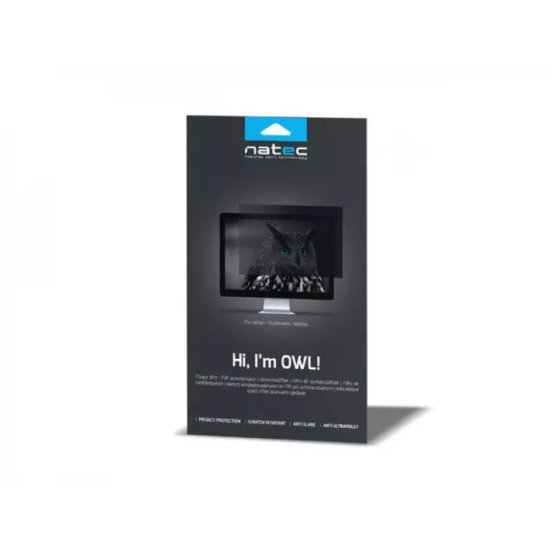 NATEC Owl NFP-1477 filtro de privacidad sin marco para monitor 60,5 cm (23,8 pulgadas), 16:9, 528 x 297 mm