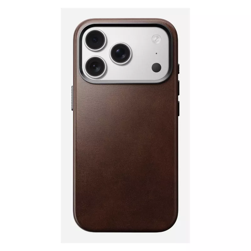 Funda para móvil Nomad Traditional Leather Case para iPhone 17 Pro, cuero-microfibra, compatible con 6,3 pulgadas (16 cm), marrón
