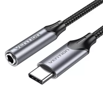 Adaptador de audio Vention BGMHF USB-C a jack de 3,5 mm, cable de 1 m, gris