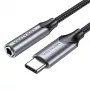 Adaptador de audio Vention BGMHF USB-C a jack de 3,5 mm, cable de 1 m, gris