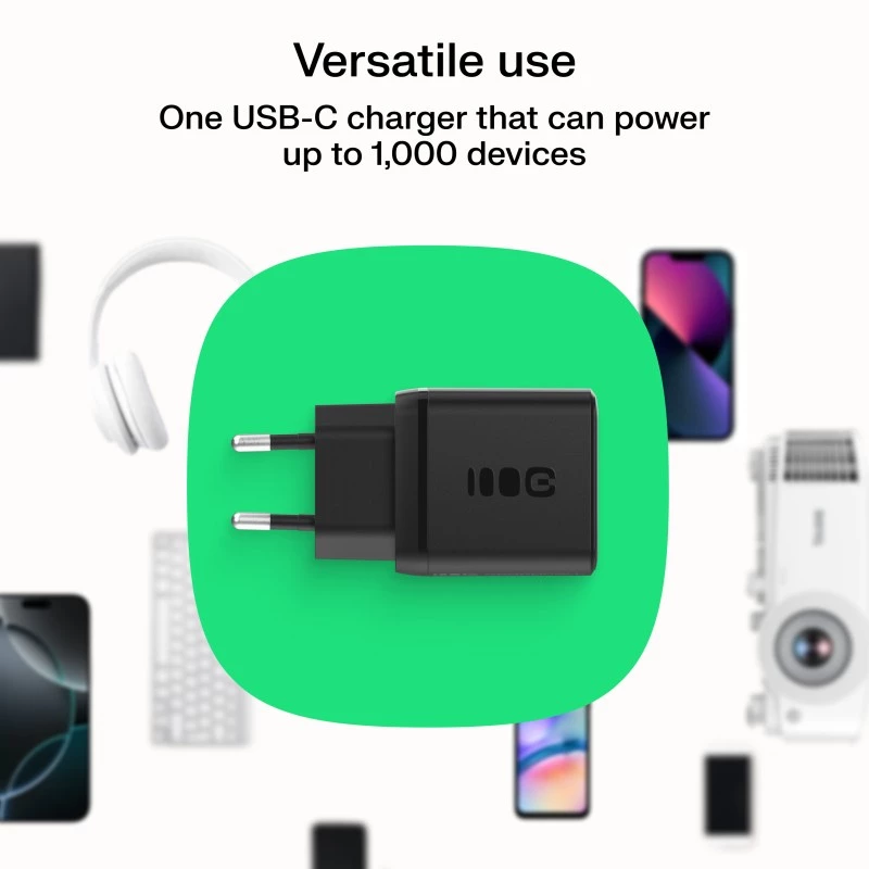 Fuente de alimentación Green Cell PowerSource Solo30 30W negra — cargador USB-C de un solo puerto