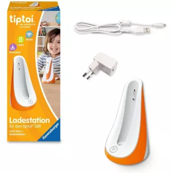 tiptoi Ladestation Ravensburger 00111 estación de carga para interiores para lápiz stylus naranja blanco