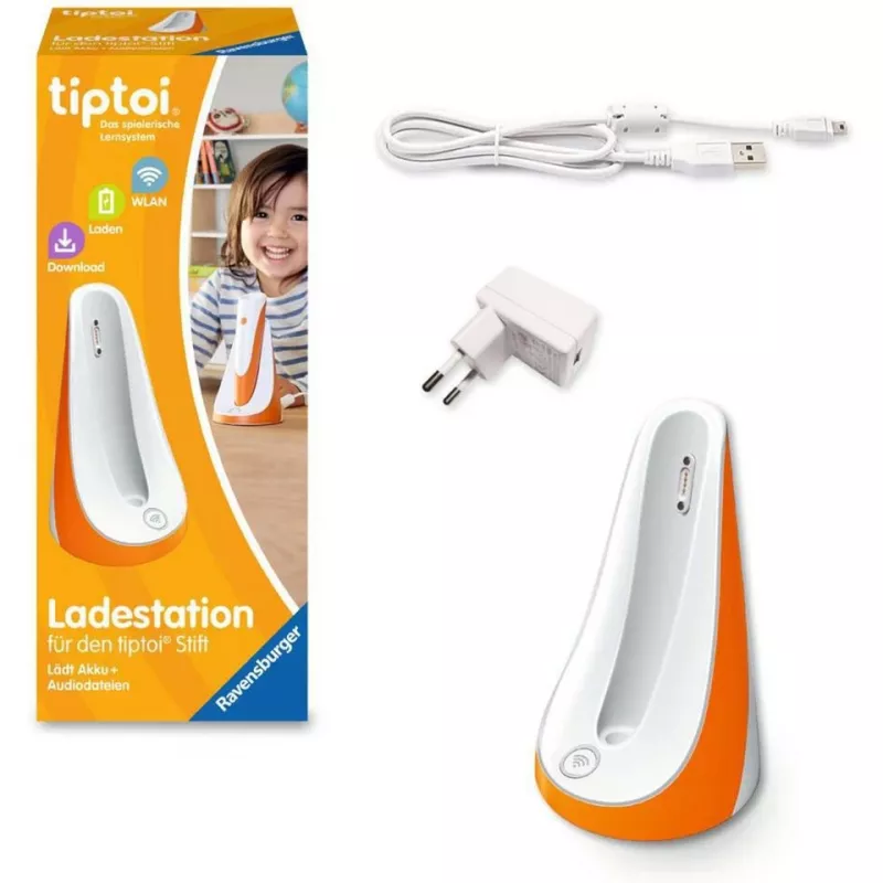 tiptoi Ladestation Ravensburger 00111 estación de carga para interiores para lápiz stylus naranja blanco