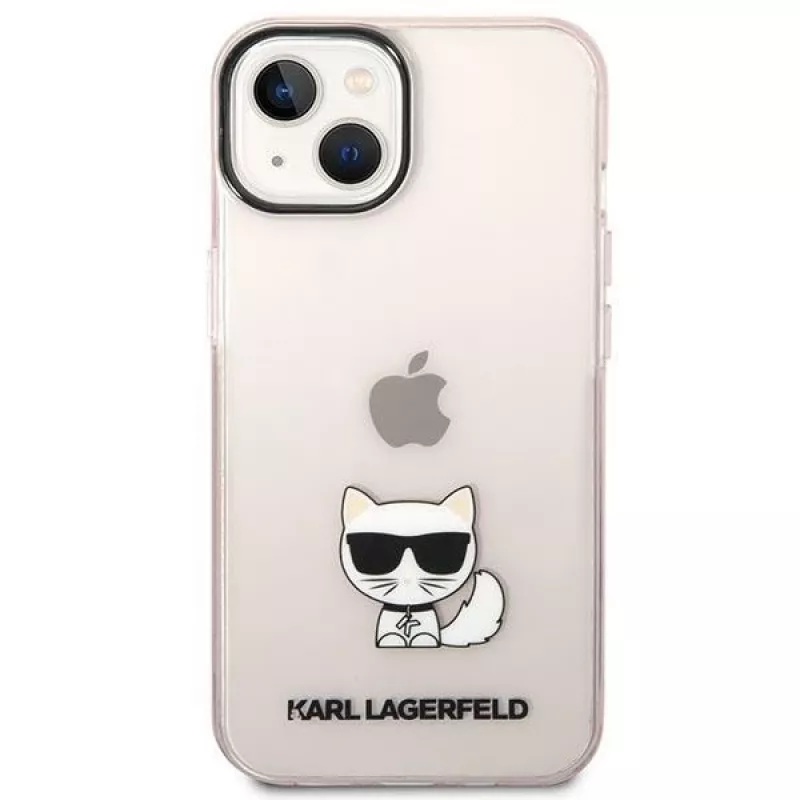 Karl Lagerfeld KLHCP14MCTRI iPhone 14 Plus / 15 Plus 6.7 Carcasa rígida rosa / rosa transparente Choupette Body