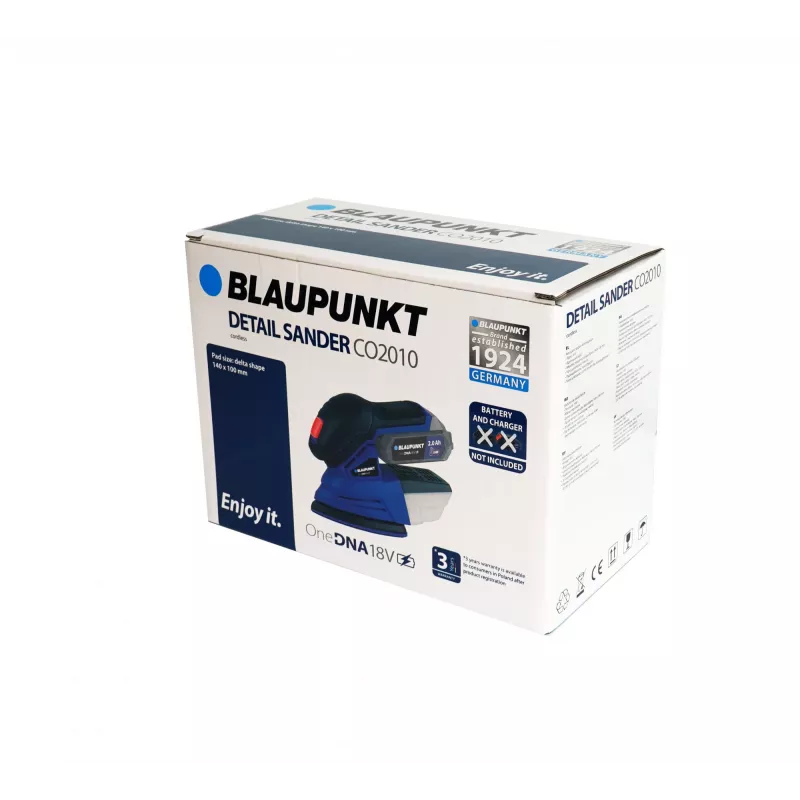 Lijadora de detalle BLAUPUNKT CO2010 18 V inalámbrica, de mano para lijar superficies pequeñas