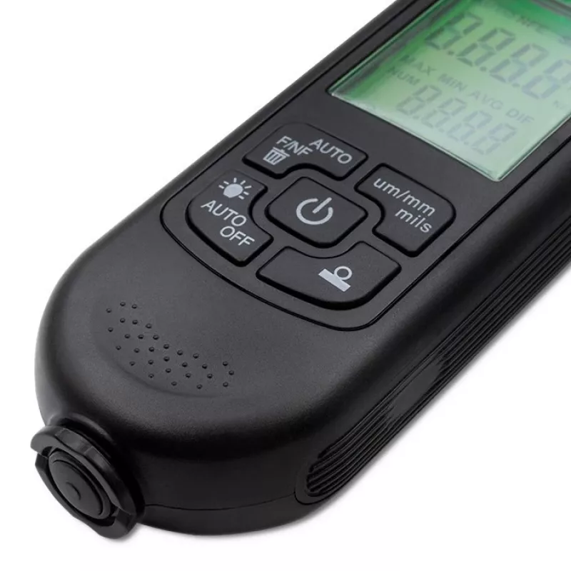 Medidor de espesor de pintura Qoltec con pantalla LCD | 0~2000 µm