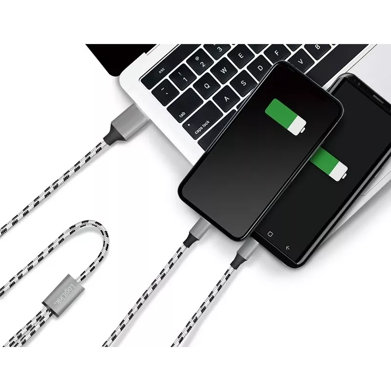 LogiLink CU0202 cable USB USB 2.0 1,2 m USB A USB C/Micro-USB A gris