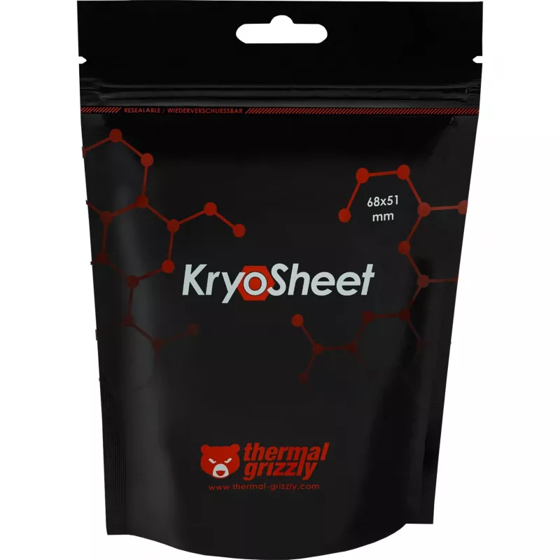 Almohadilla térmica Thermal Grizzly KryoSheet 68×51 mm antracita, 1 g