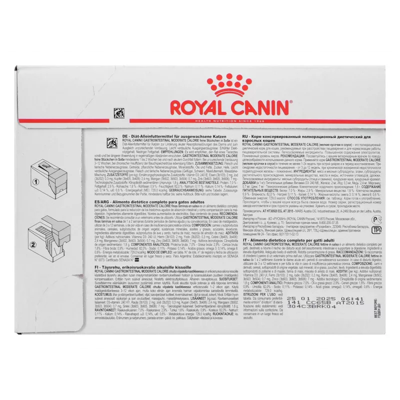 Royal Canin Gastrointestinal Moderate Calorie alimento húmedo para gatos, 12 x 85 g