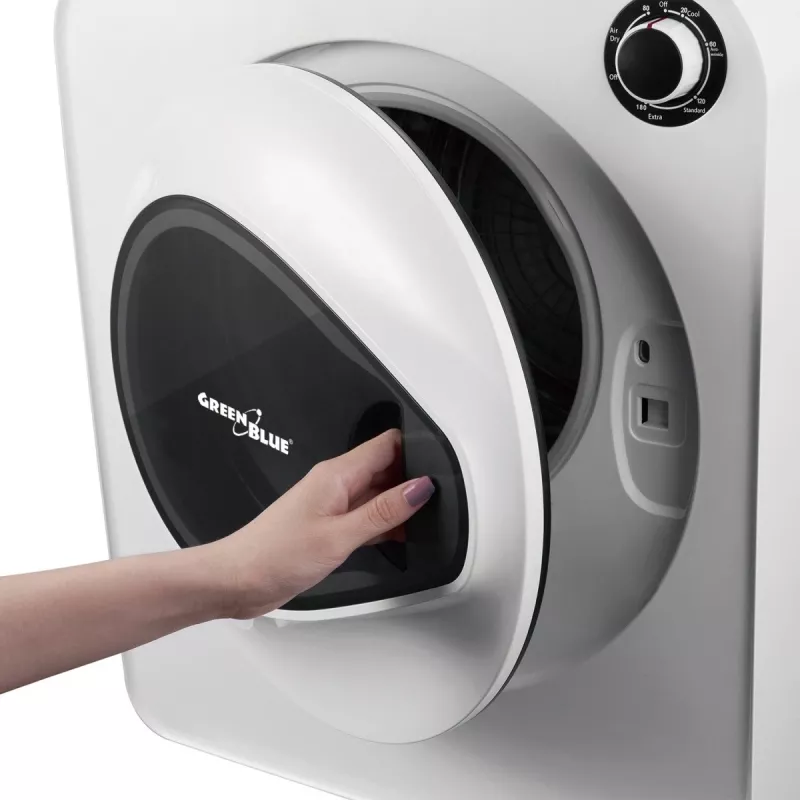 Secadora de ropa GreenBlue GB405 — eléctrica 830 W, capacidad 3 kg, modelo mini de viaje