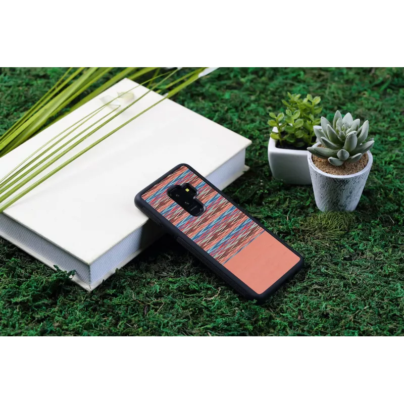 Funda para smartphone Man and Wood para Samsung Galaxy S9 Plus — cuadros marrones con borde negro