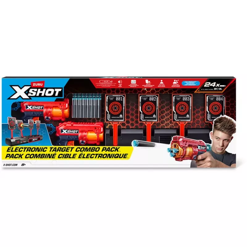 Diana interactiva XSHOT y Fury 4 pack de 2, bláster de dardos