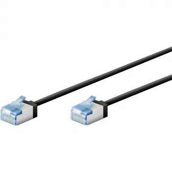 Goobay cable de red CAT 6A ultraflexible fino U/FTP negro – conector extra corto (74318)