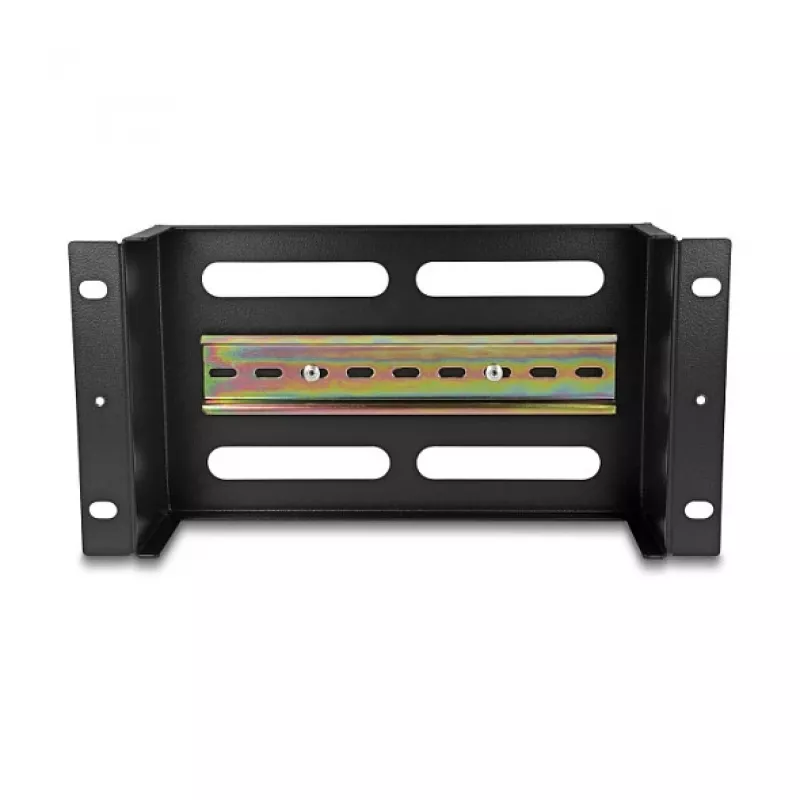 Delock 67320 Regleta de interruptores automáticos de 10" con cubierta y carril DIN, 3U, metal, negro