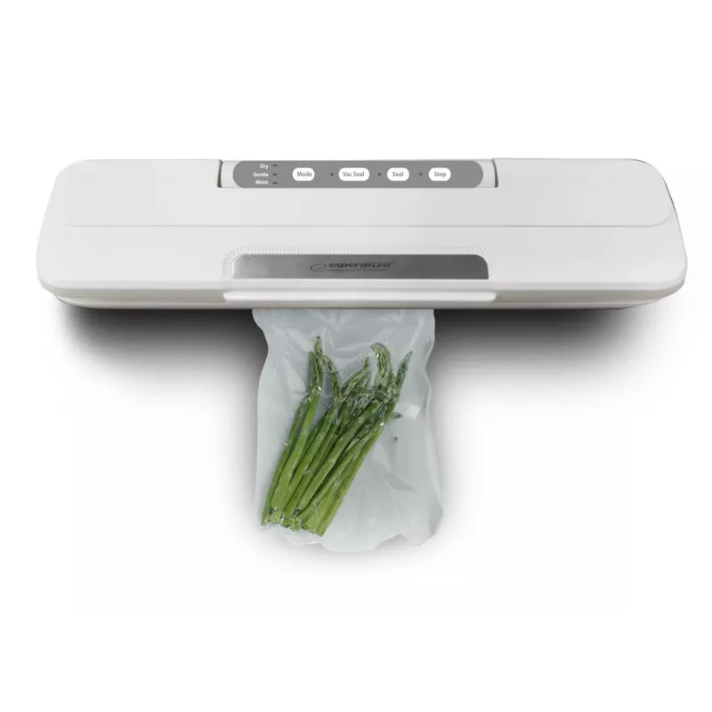 Envasadora al vacío de sobremesa ESPERANZA EKV002 — carcasa compacta de plástico, ancho de trabajo 30 cm, 110 W, blanca