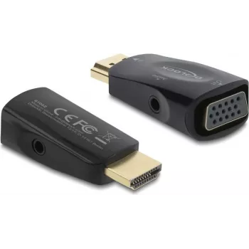 Adaptador DELOCK HDMI a VGA con cable de audio de 3,5 mm y de alimentación USB — Modelo 61082