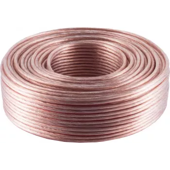 Cable de altavoz ShiverPeaks 06-151011, 0,75 mm² (24×0,2) CCA, transparente, 25 m