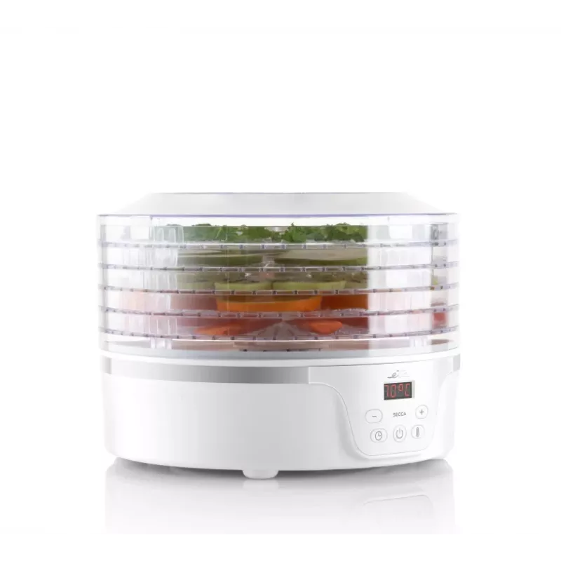 Deshidratador de alimentos ETA Eta SECCA transparente blanco 380 W, pantalla LED, temporizador de 24 horas, 300×300×220 mm