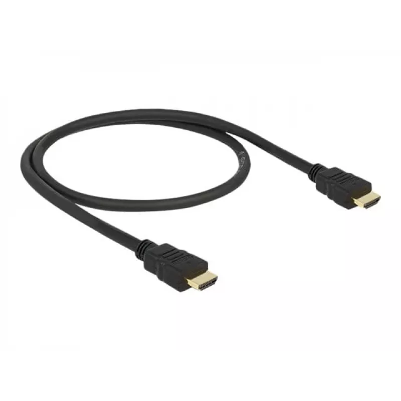 Cable HDMI High Speed con Ethernet Delock 84751, HDMI-A macho a HDMI-A macho (19 pines), 4K, 28 AWG, 0,5 m, negro