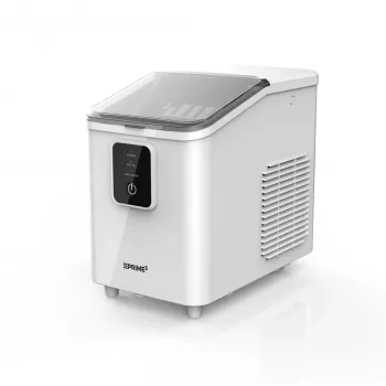 Máquina de hielo portátil PRIME3 SIM31 — depósito de 1,7 L, 12 kg/24h, 120 W, R600A, plata