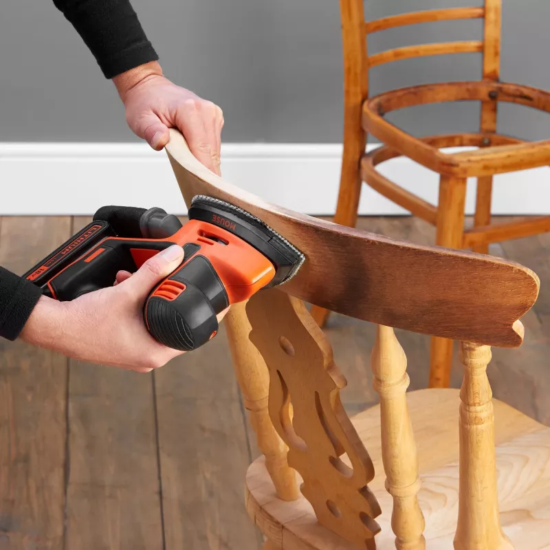 Lijadora delta a batería Black & Decker BDCDS18N 18 V, sin batería ni cargador, naranja/negro