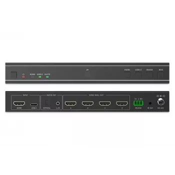 Controlador de videowall DIGITUS DS-55358 – 4 pantallas, hasta 4K (3840×2160) @30Hz, DisplayPort 1.2a, carcasa de metal, control por botones