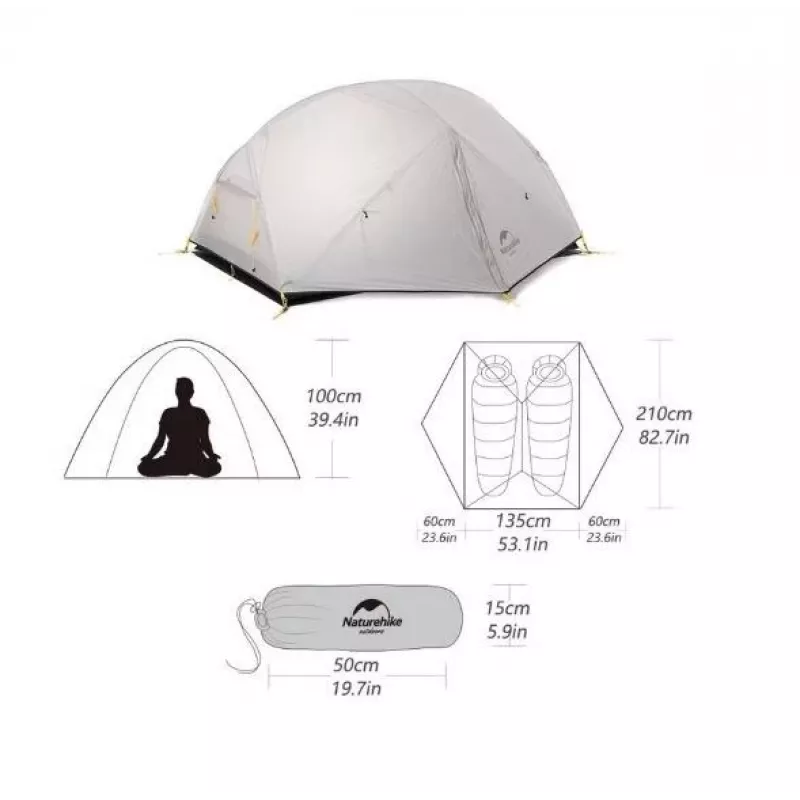 Tienda de campaña Naturehike MONGAR 2 M VERDE BOSQUE