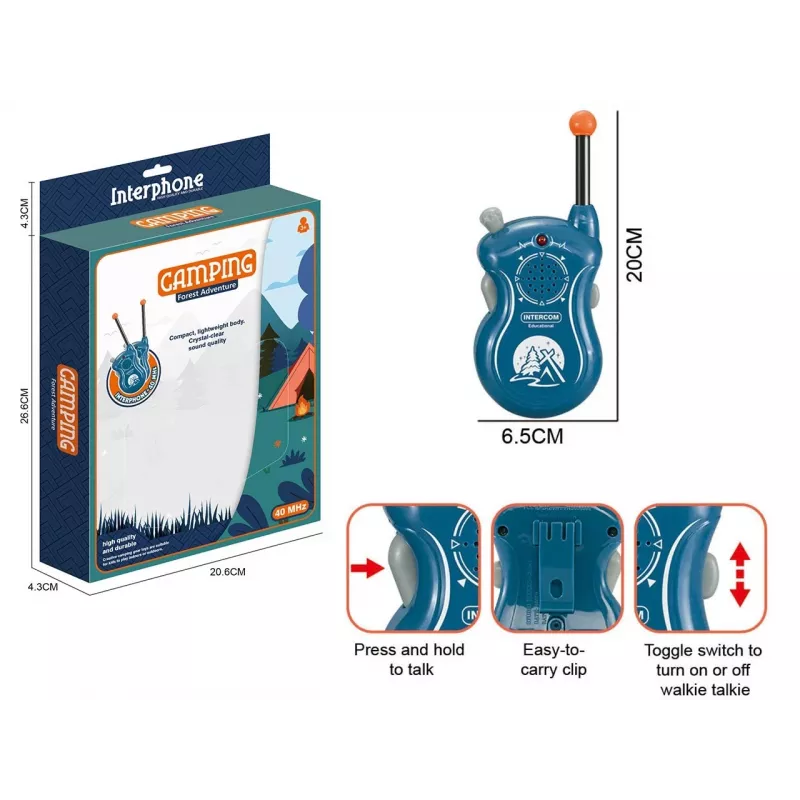 Set de 2 walkie-talkies Madej 011776 — 16 canales, radiotransmisores de comunicación para niños