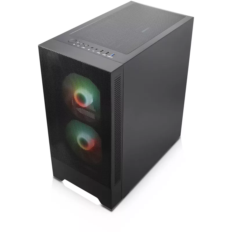 Set de caja PC Silentware Flow 100 ARGB MESH — 2×140 mm frontal, 1×120 mm trasero
