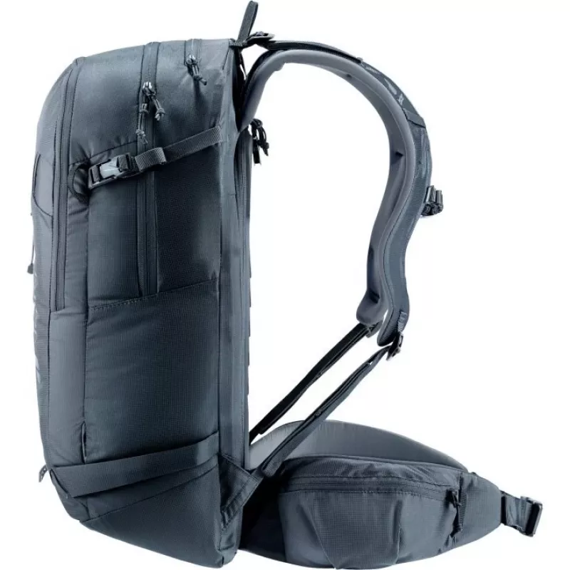 Mochila DEUTER Freerider Pro 34+ — mochila técnica de esquí de travesía freeride, 34 L, negra, portacasco, cinturón lumbar