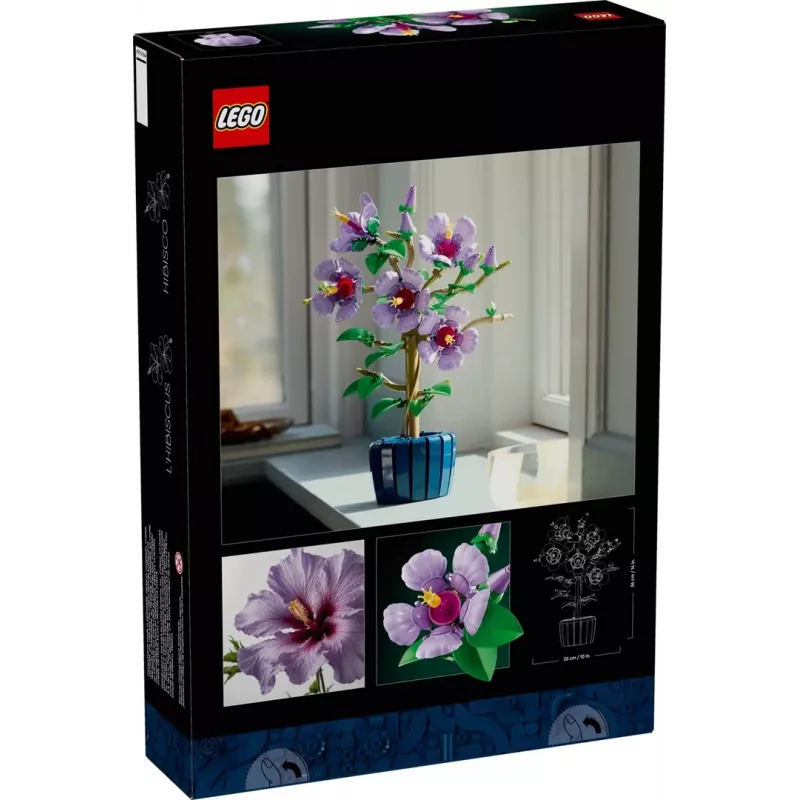 Set de construcción LEGO Botanical Flor de hibisco 10372 – 660 piezas, modelo de exposición, 250×360×130 mm