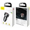 Baseus Magic CCMLC20A-01 cargador de coche, 2x USB-A QC 3.0, 45 W, 6 A, pantalla de voltaje, negro