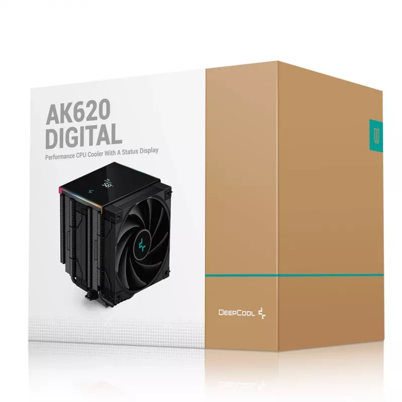 Disipador de aire para procesador DeepCool AK620 DIGITAL 12 cm Negro 1 unidad