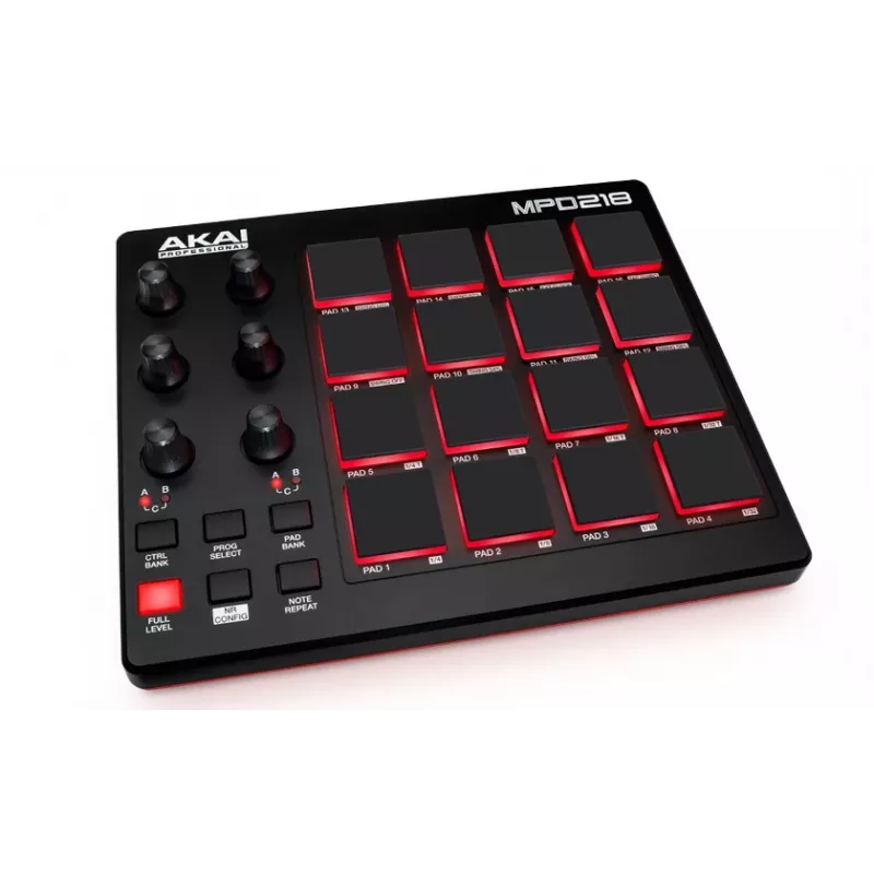 Mesa de mezclas Akai MPD218 Negro 16 pads USB Controlador MIDI