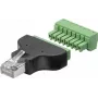 Adaptador de interfaz/género de cable Goobay 76736 bloque de terminales 8 polos RJ-45 negro (76736)
