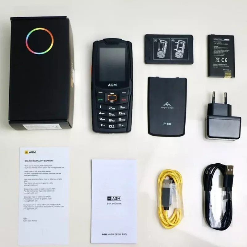 AGM M6 4G teléfono móvil resistente para exteriores con teclas (formato bar), IP68/IP69K, MIL-STD-810H, sin fuente de alimentación