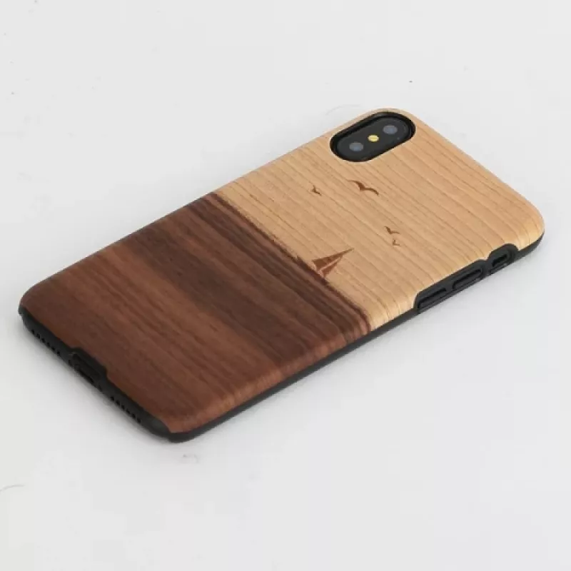 Funda para smartphone man and wood para iPhone X/XS — modelo mare, negro