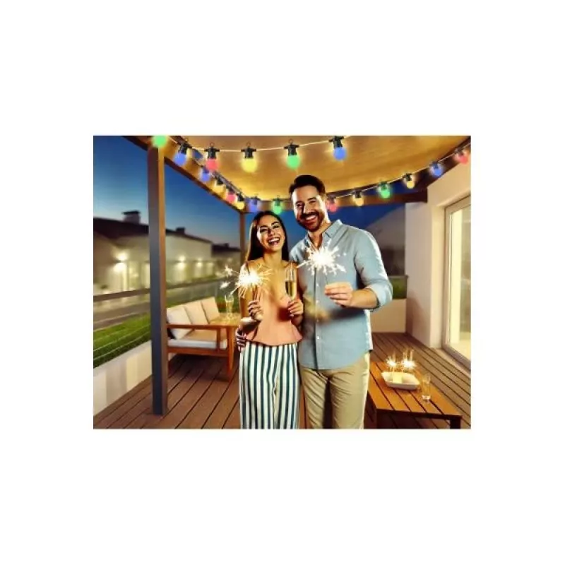 WOOX R5195 Guirnalda de luces decorativa inteligente 9m RGB+CCT, Google Assistant y Amazon Alexa, IP65