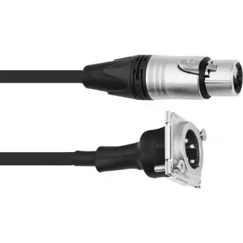 Cable de conexión XLR PSSO 1 m, conector hembra XLR a conector macho XLR, negro