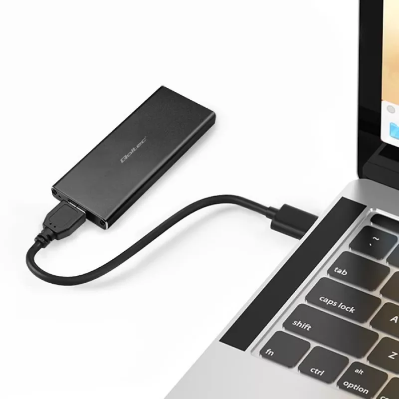 Carcasa para SSD M.2 SATA QOLTEC 51854 USB 3.0 sin herramientas