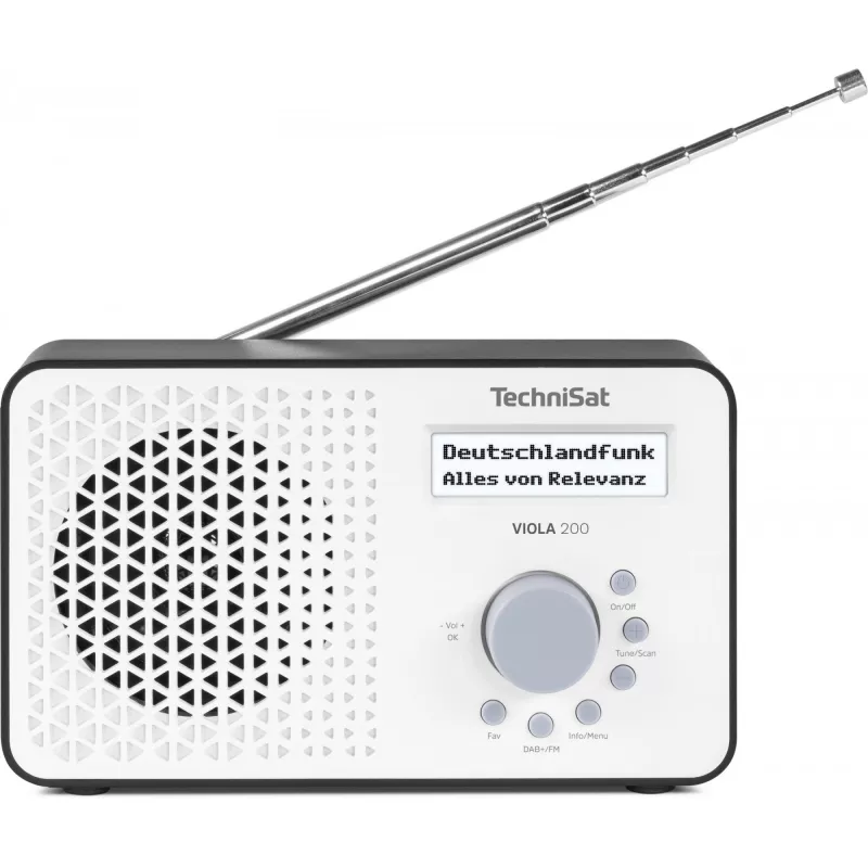 TechniSat VIOLA 200 radiodespertador digital DAB+, blanco/negro