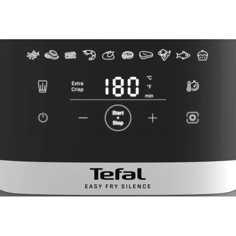 Freidora de aire Tefal Easy Fry Silence EY551HE0 individual 5 L de pie negra, gris, acero inoxidable