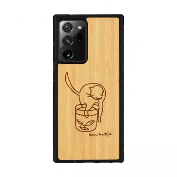 Funda protectora Man and Wood para Samsung Galaxy Note 20 Ultra – Diseño gato con pez