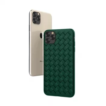 Funda protectora Devia para iPhone 11 Pro Max con estampado tejido, verde