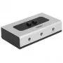 Conmutador de audio jack 3,5 mm 2 puertos manual bidireccional, conmutador gris/negro