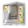 Caja de PC KRUX Exo Midi Tower, ATX/micro-ATX/mini-ITX, 2x cristal templado, USB-C, 4 ventiladores de 120 mm, 2 bahías de 3,5 pulgadas + 2 de 2,5 pulgadas, GPU hasta 40,5 cm, blanca