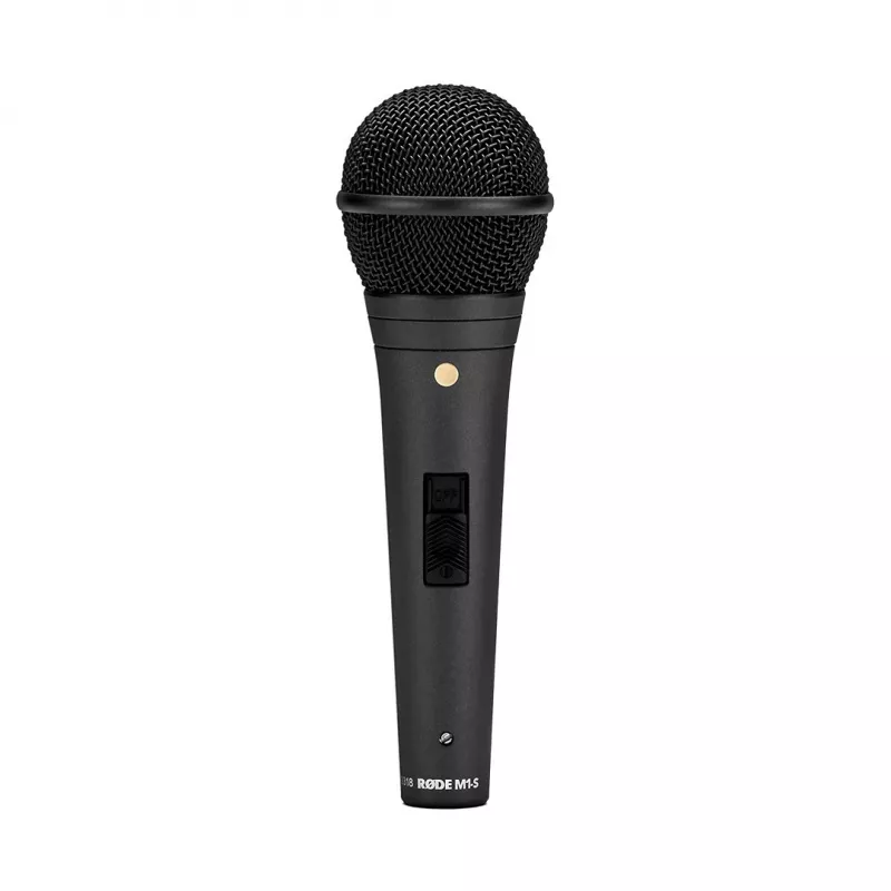 Micrófono dinámico de escenario RODE M1-S — 75–18000 Hz, sensibilidad -56 dB, salida 320 Ω, 187 mm, 360 g, negro