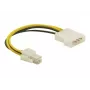 Delock 82391 cable adaptador de alimentación, ATX12V (P4) de 4 pines macho a Molex de 4 pines macho, 0,15 m