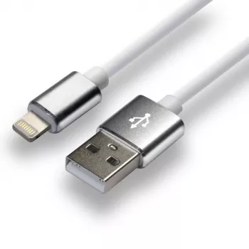 everActive Cable USB Lightning 1m - Blanco, silicona, carga rápida, 2,4A - CBS-1IW